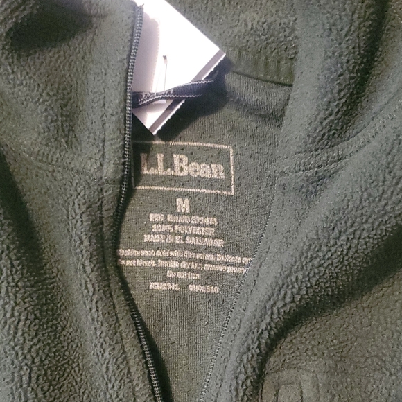 L.L. Bean Men's Olive Zip-Up Sweater - Picture 2 of 4
